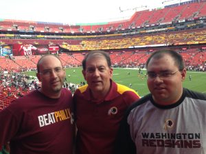 Jim Mead and friends at a chiefs game at arrowhead stadium