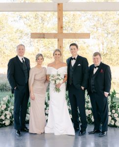 Jeff Vogel with his family on a wedding day
