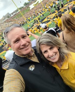 Jeff Vogel and Julie at a Mizzou football game