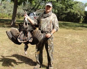 Phil Norton holding turkey
