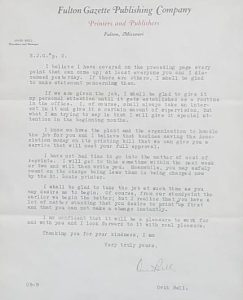 1924 Letter to 1st Client 