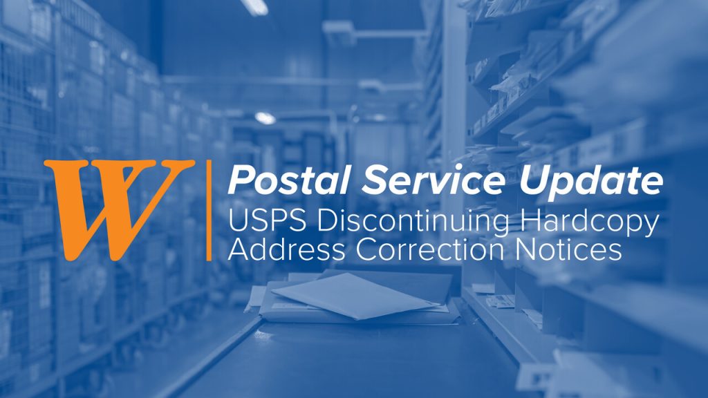 USPS notice discontinuing hardcopy address correction notices