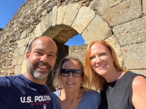 Kirsten Smith loves to travel. Here we see her with two other people during a trip to Portugal