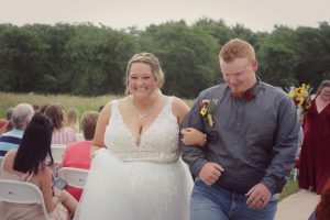Autumn Barker on her wedding day with her husband