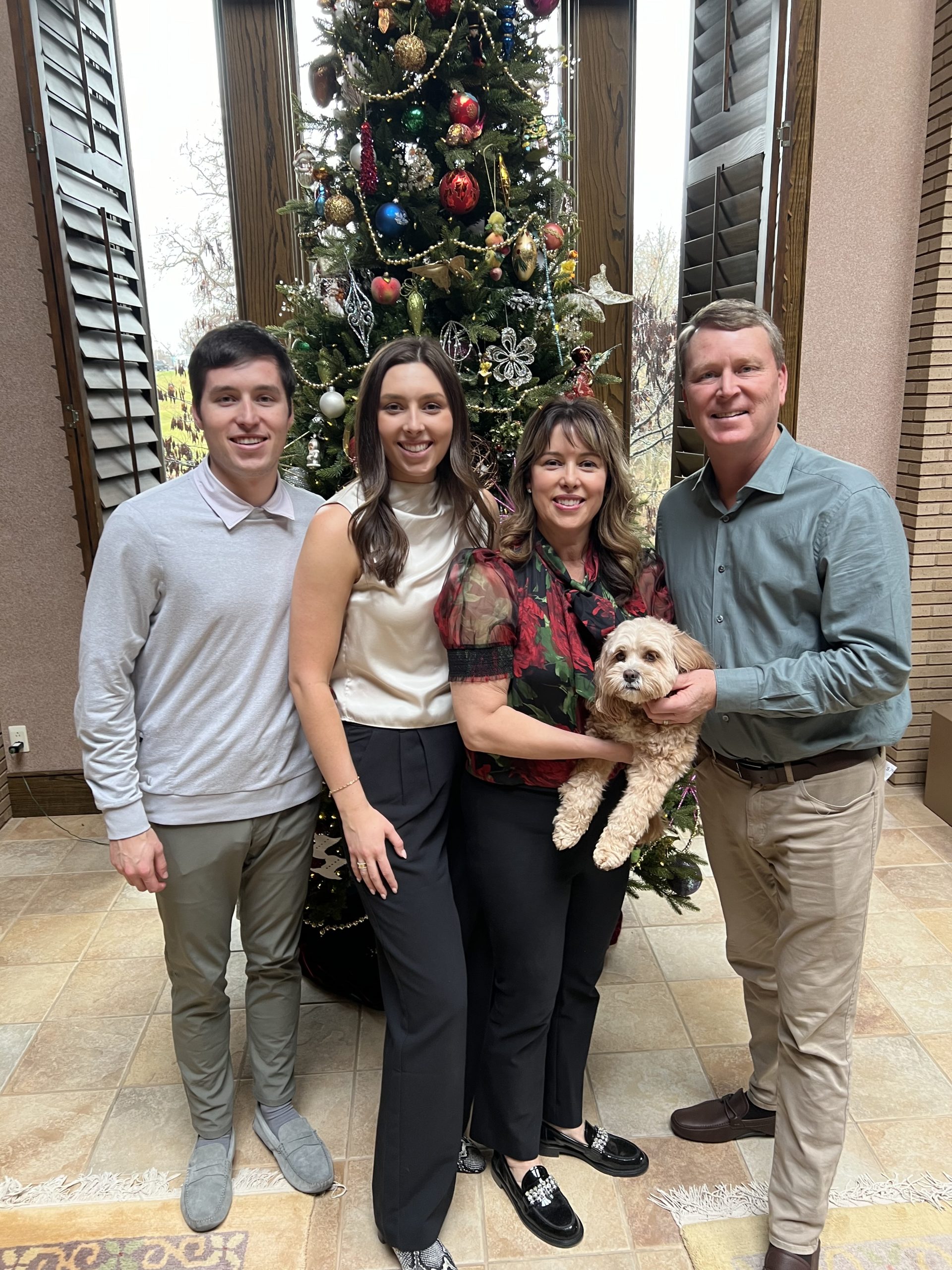 Photo of Don Walsworth with his son, daughter, wife and dog.