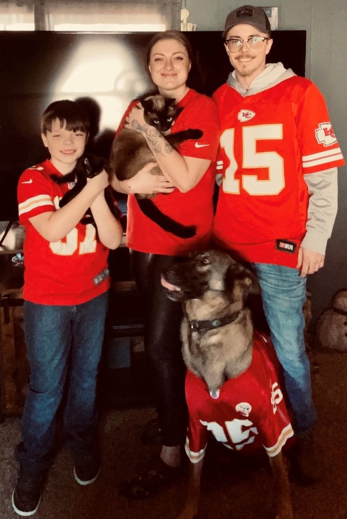 Clay Wilson's family in Chiefs gear