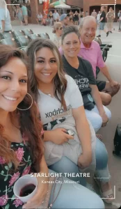 Michelle and Terry with their daughters Sarah and Brittany at Starlight Theatre