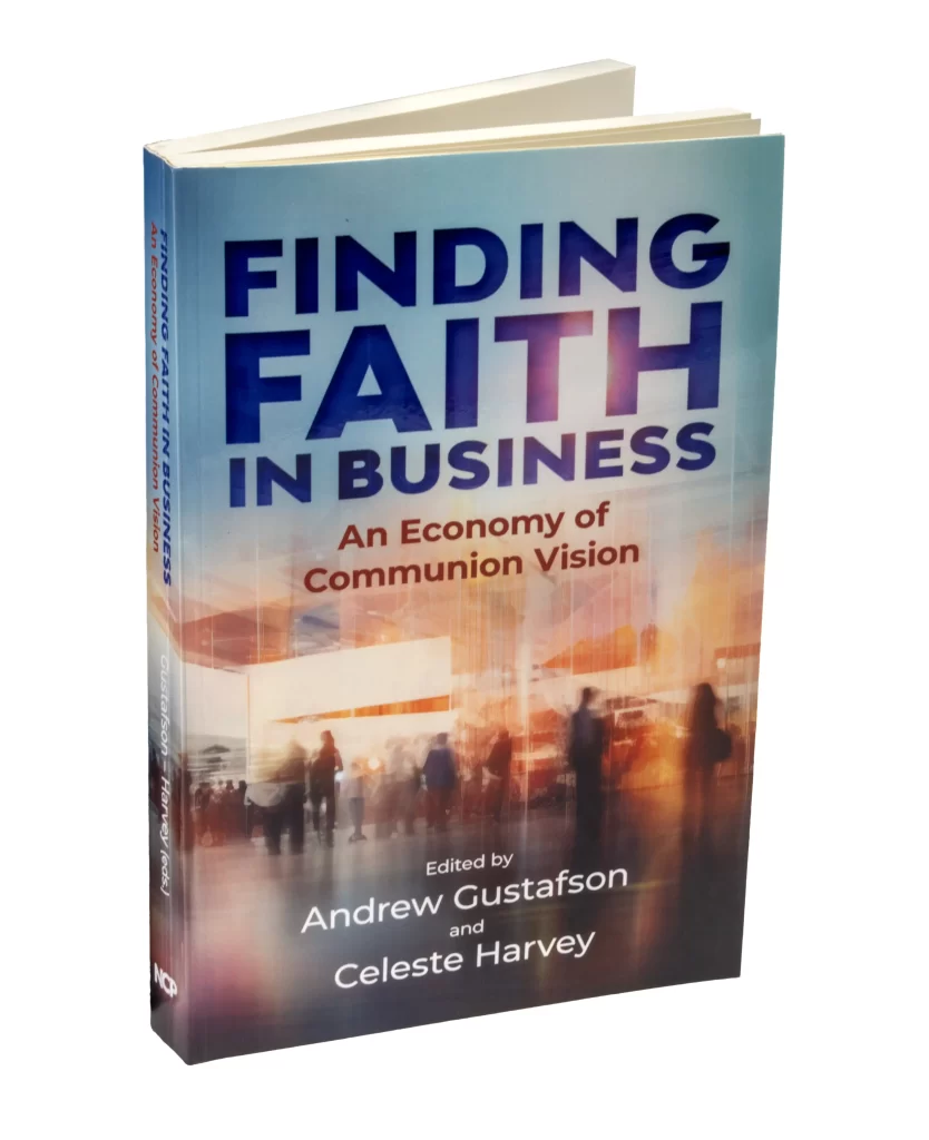 A book with the title "Finding Faith in Business"