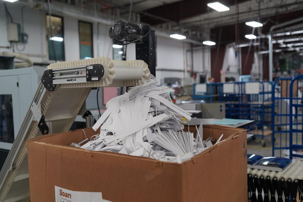 A box of recycling material