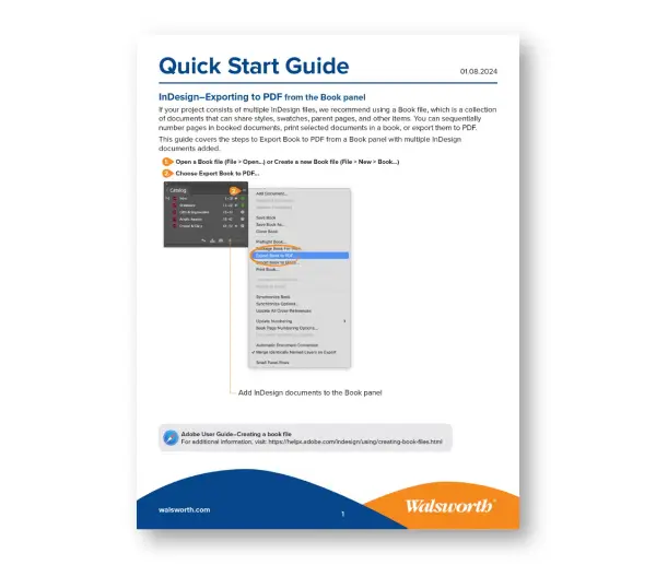 quick start guide icons InDesign PDF Export