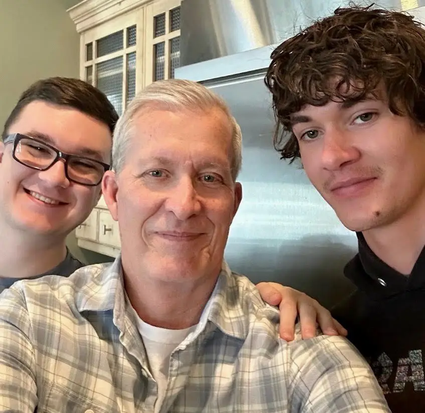 Greg and his sons, Jack and Pierce