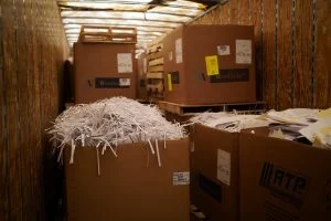Paper recycling at a Walsworth printing facility