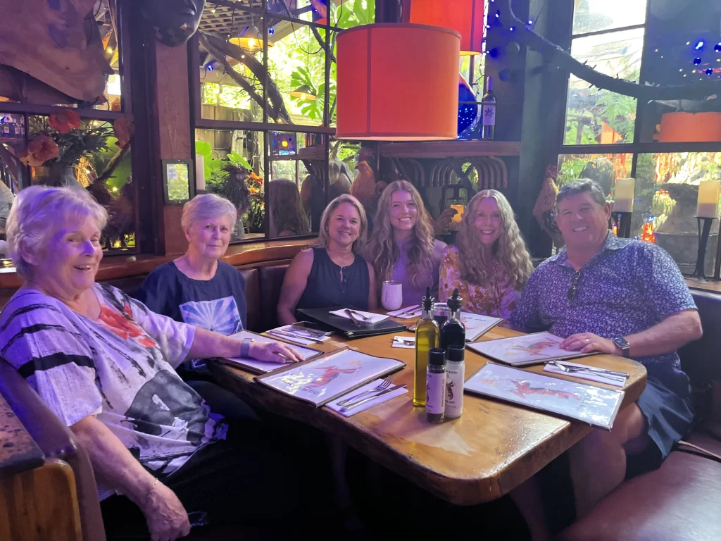 Jim with his mom, aunt and cousin