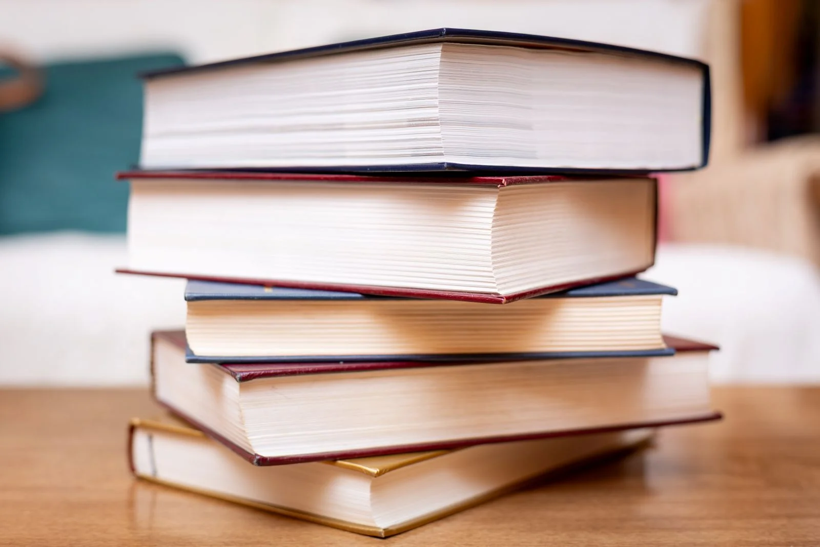 A stack of casebound b ooks