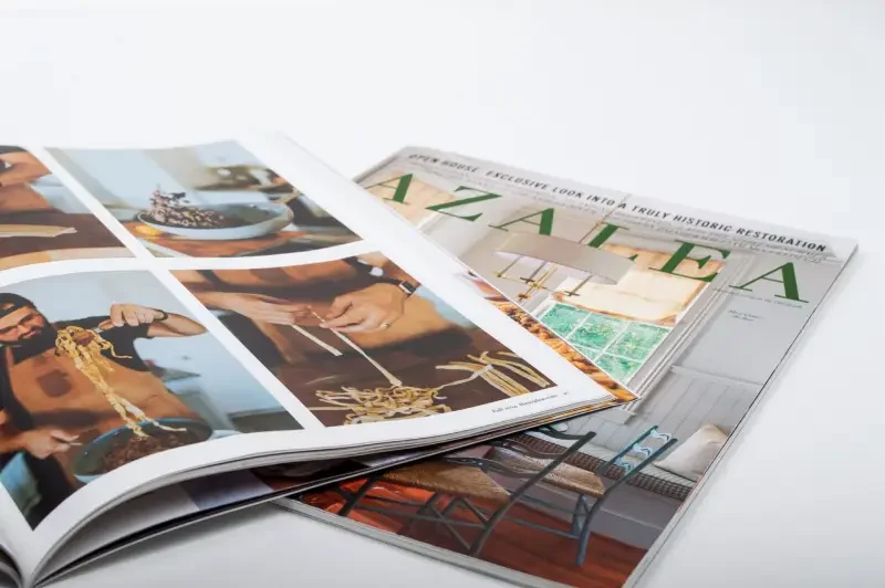 Open spreads in Azalea Magazine