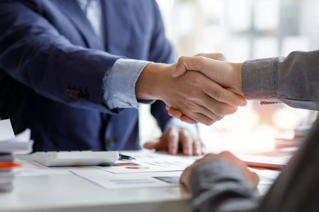 A business handshake